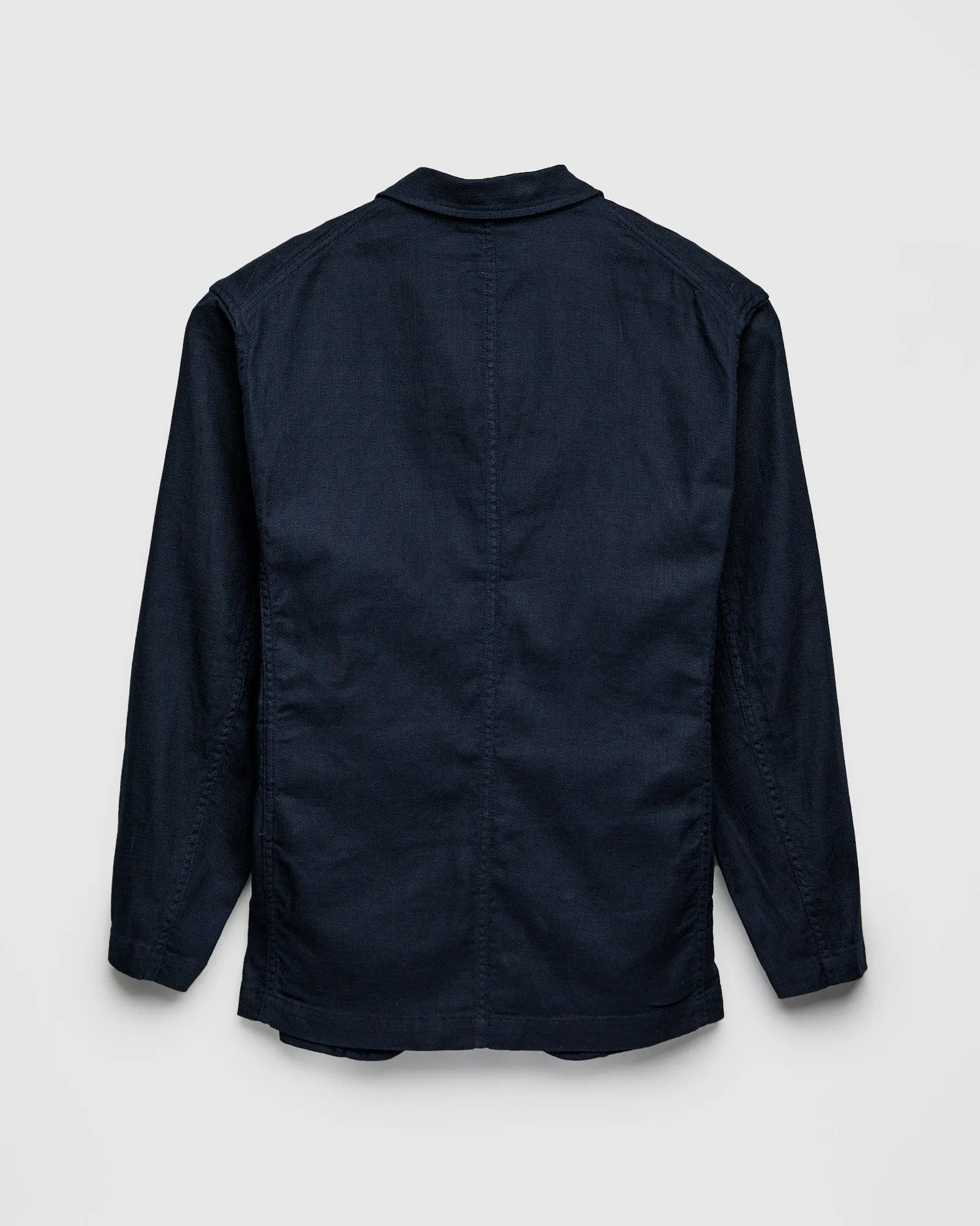 Bedford Jacket in Dark Navy Cotton Linen Java Cloth