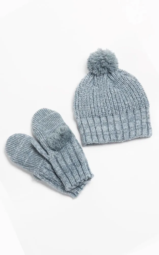 HG114 Colorful Two Tone Pompom Mittens (6 Pairs Pack)