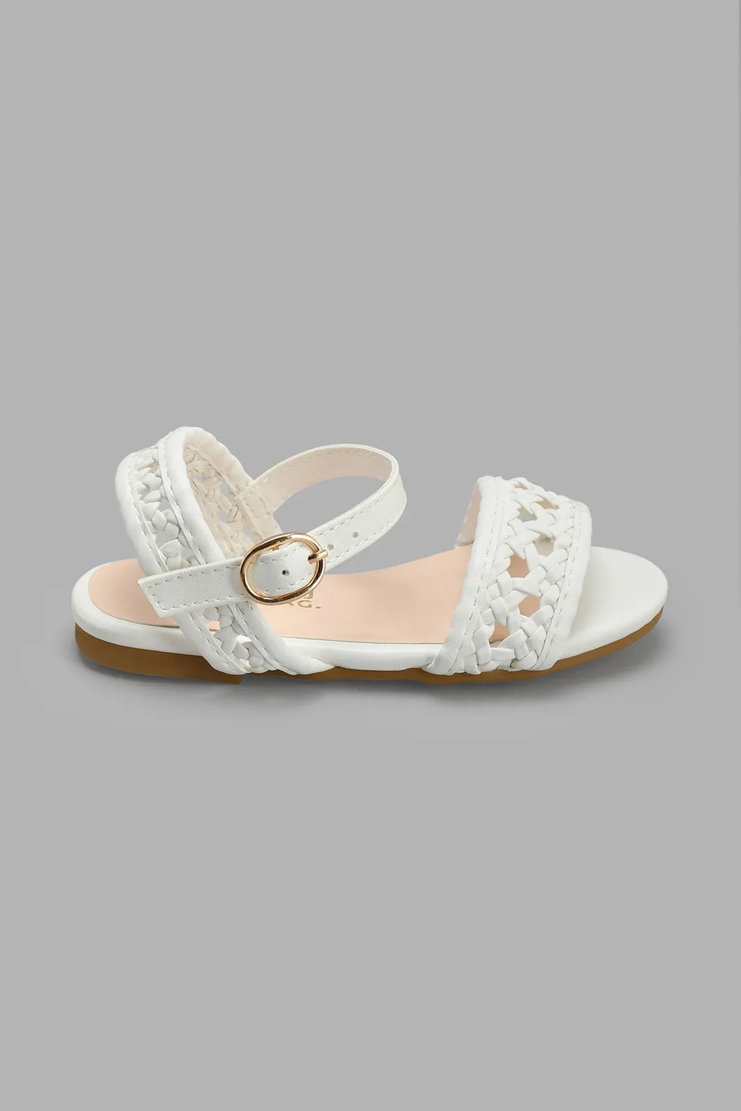 White Braided Velcro Sandal
