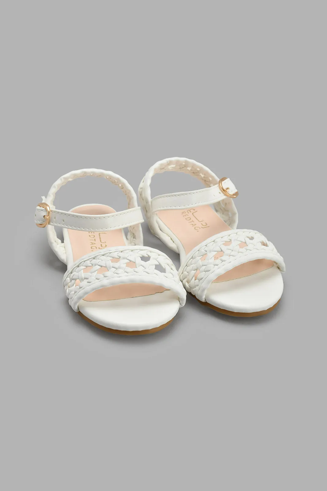 White Braided Velcro Sandal