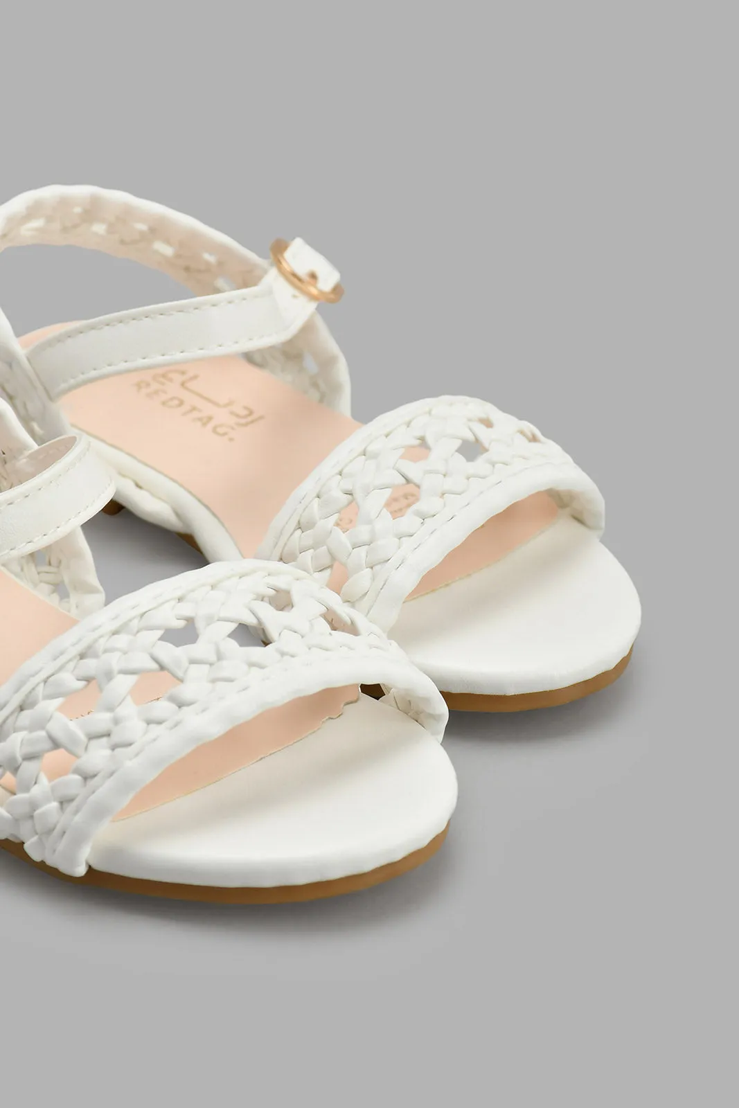 White Braided Velcro Sandal